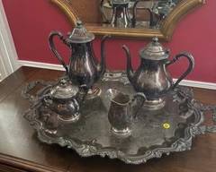 Silverplate tea set