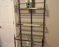 French Bakers Rack w/glass and brass accents