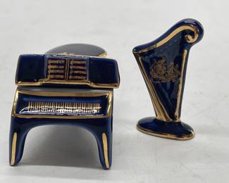 Porcelain Limoges Piano Box and Harp