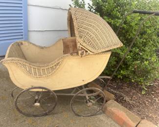 Antique Victorian Child Size Doll Carriage