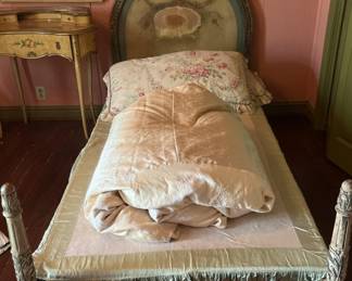 Hand Painted Antique French Twin Size Bed