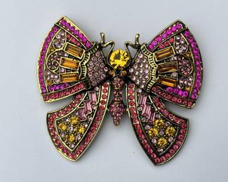 Butterfly Brooch with Rhinestones