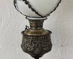 Vintage Ornate Juno Table Lamp with Globe Shade