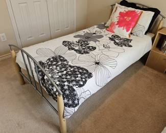 Twin Bed w/ Mattress & Bedding, 1 of 2