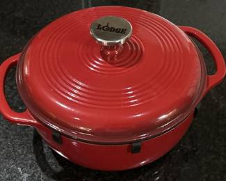 Lodge Enameled Cast Iron Pan w/ Insert & Lid