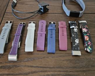 Fitbit with Watchbands & Chargers, as pictured