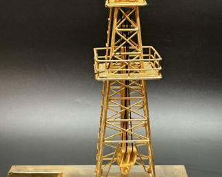 Model of Oil Rig on State of Oklahoma-Shape Stand