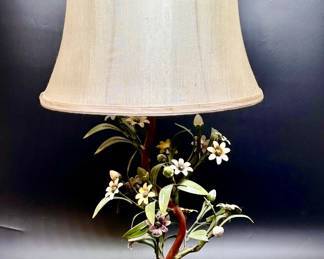 Vintage Italian Tole Metal Table Lamp w/ Shade