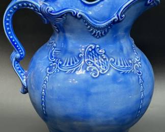 Arnel's Pottery Blue Water Basin Pitcher