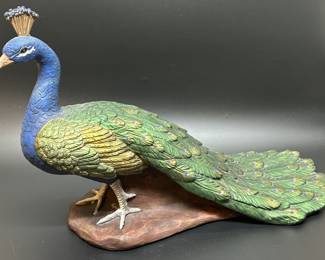 Blue & Green Peacock Sculpture