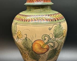 Mexican Majolica Lidded Ginger Jar