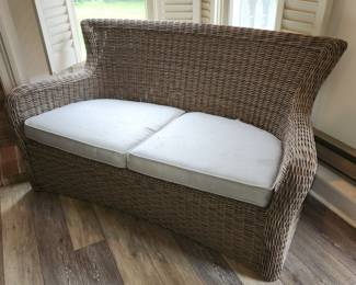 Resin wicker loveseat