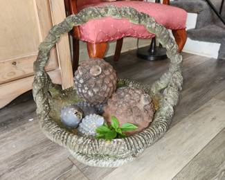 Concrete basket planter