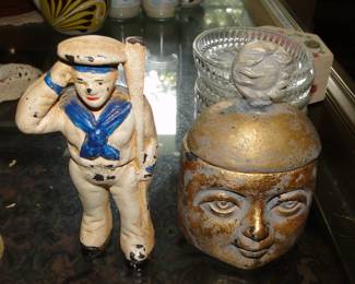 Antique Sailor bank and Jose Torress head