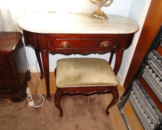 Vanity with stool (2 of these the stools are different)