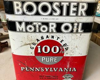 Booster motor oil can