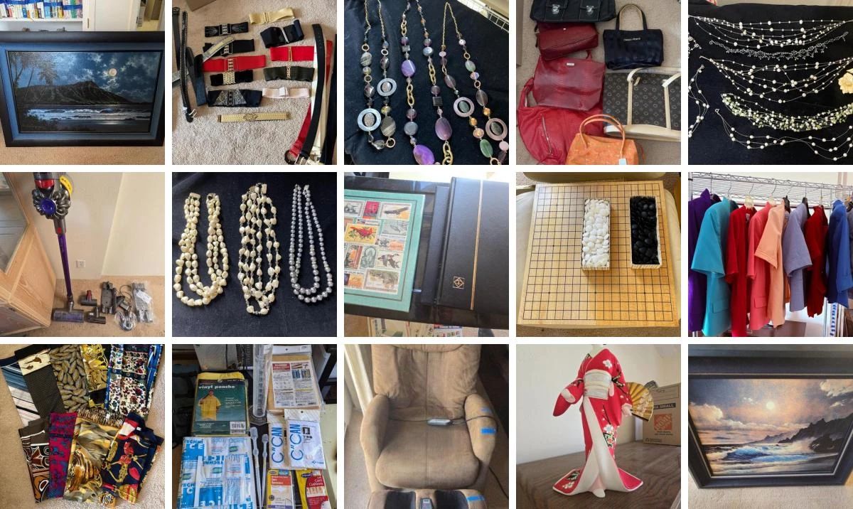 AMAZING WAIKIKI TREASURES CTBids Online Auction • Bidding Ends 06/05/25 • Pickup 06/07/25
This AMAZING estate auction features beautiful vintage jewelry, vintage high-end clothing and scarves, furniture, collectibles, books, useful medical aids, housewares, traditional Japanese art, kimono and collectibles, designer bags, mystery lots, vintage paintings and art and so much more! What will you find?
