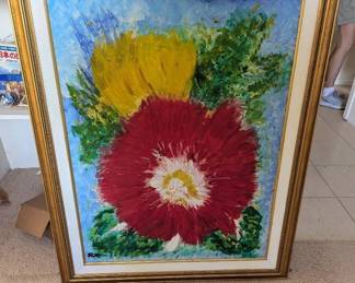 AWT196 - Vintage Floral Painting