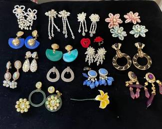 AWT065 - Vintage Clip-backed Earrings - Hard To Find!