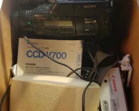AWT006 Electronics BULK lot Ft. Handycam And Panasonic AM/FM Alarm Clock Radio