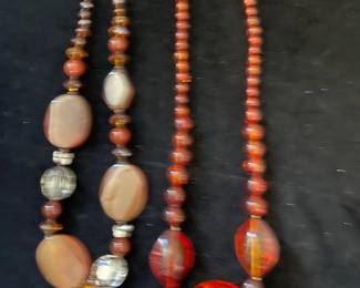 AWT082 - Two Amber-Colored Necklaces