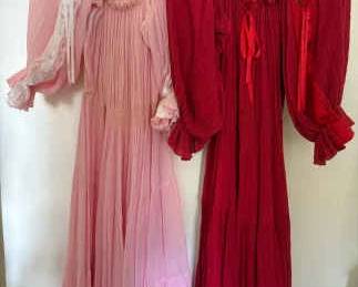 AWT186 Vintage Prairie Style Peasant Dresses - Red & Pink