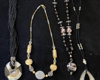 AWT072 - 4 Amazing Murano Style Necklaces