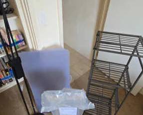 AWT203 Shelf Rack, Waste Basket, Toto Smart Toilet Remote Control Stand, Lamp & Plastic Chair Mat