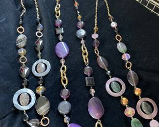 AWT140 - Three Stunning Vintage Purple Necklaces