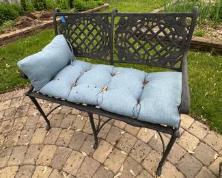 Outdoor wrought iron loveseat