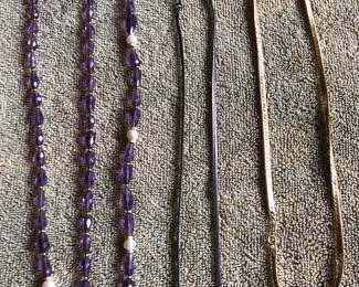 NEW: Vintage Necklaces, Real Amethyst, Some Sterling