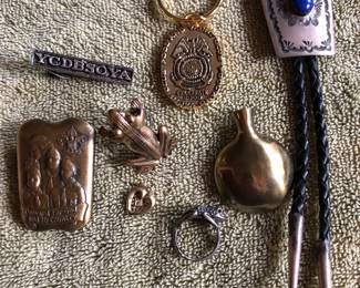 NEW: Vintage Frog Rings Sterling Silver Bolo and Boy Scouts Necktie Bolo