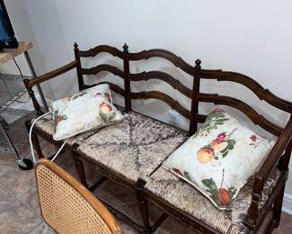 Nice bench with wicker seat
