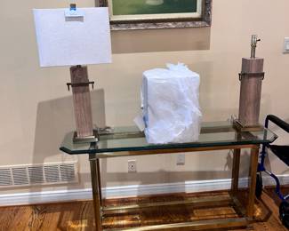 Brass and glass so a table