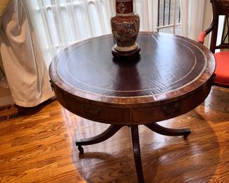 Revolving drum table antique