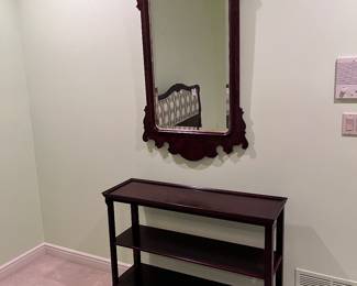 Chippendale style mirror and book shelf