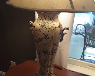 Matching pair of beautiful porcelain Floral table lamps