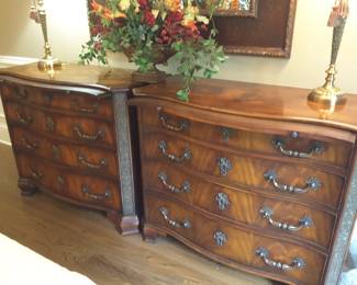 Matching pair of side chest with pull out server shelf