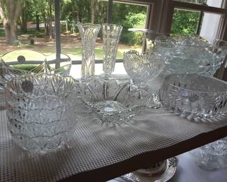 Gorham , Mikasa, & Fostoria glass serving pieces