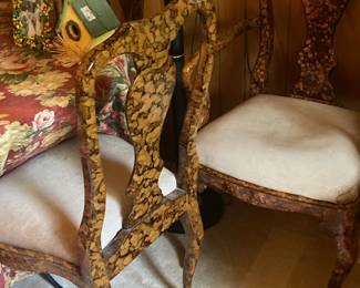 painting detail on chairs