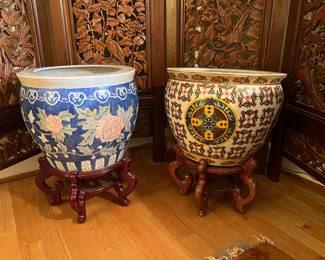 Fish bowl Asian planter pot