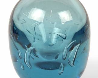 Dominick Labino Blue Art Glass Vase