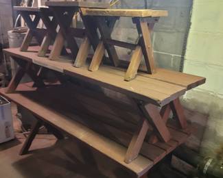 Picnic table and benches