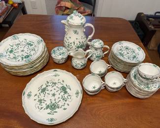 Meissen Green Indian Flowers