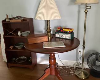Round Accent Table, Table & Floor Lamps, Shaker Wooden Box, Toy Truck