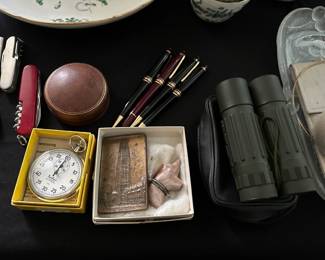 Stop Watch, Montblanc Pens, Binoculars