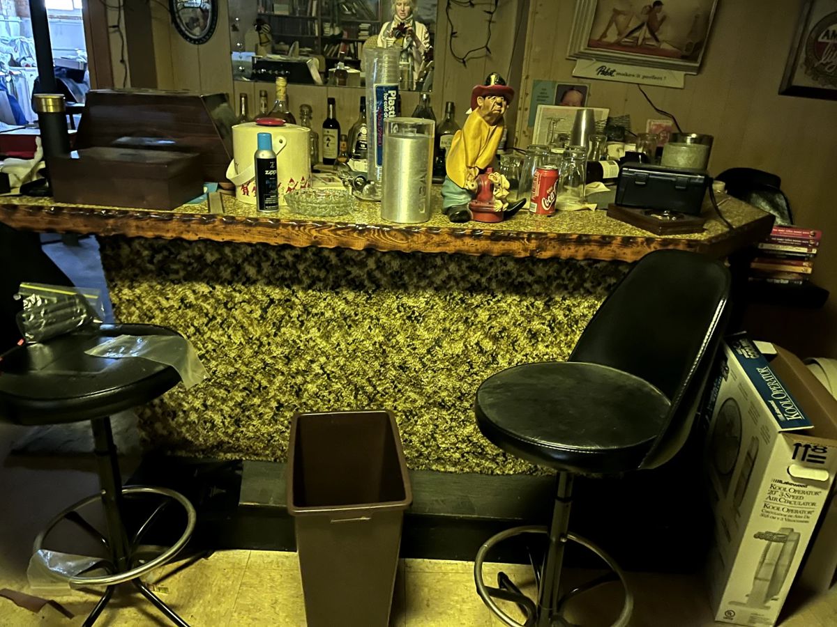 yes, this cool bar is for sale and Cheap!! Bar stools. (two) extra!