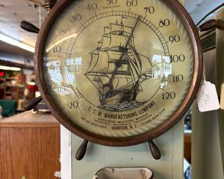 Advertising Ship Wheel Barometer. Excellent condition.