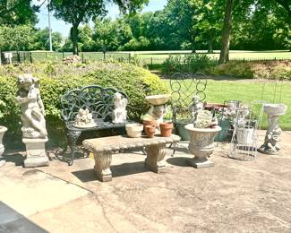 CONCRETE GARDEN STATUES, POTS, URNS, AND MORE.