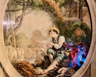 VINTAGE MEZZOTINTS. BEAUTIFUL COLORING.